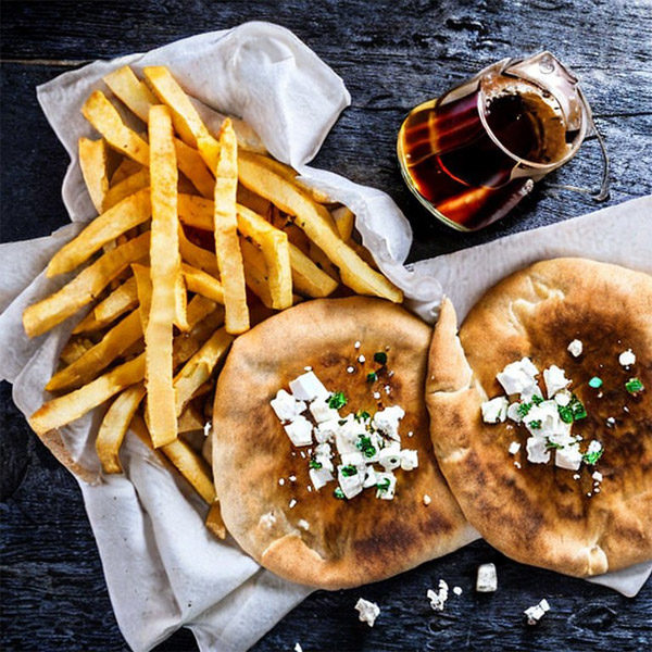 Menú Pita de Greek Gyros con Patatas Fritas y Bebida 0.50 l.